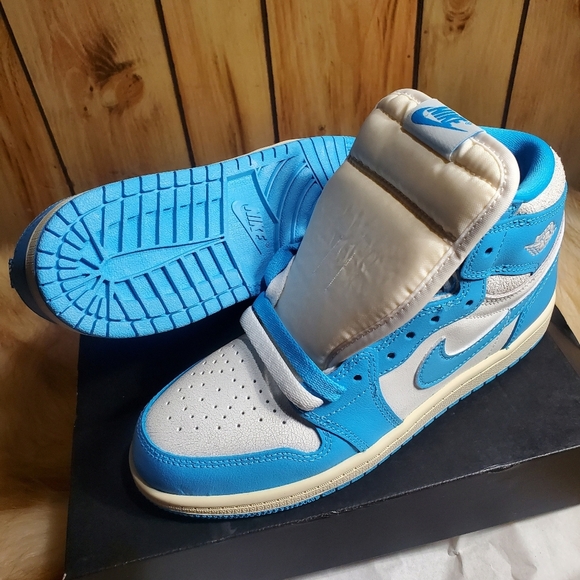 Kids Sz 3Y Air Jordan 1 Retro High OG (PS) Dk Powder Blue - Picture 8 of 11